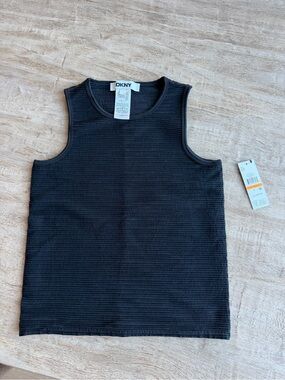 DKNY Black Ribbed Sleeveless Top